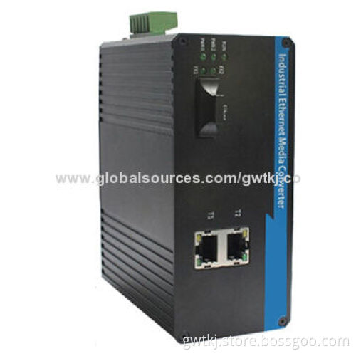 10/100/1000M industrial Ethernet media converter,40-85deg;C work temperature,dual redundant power